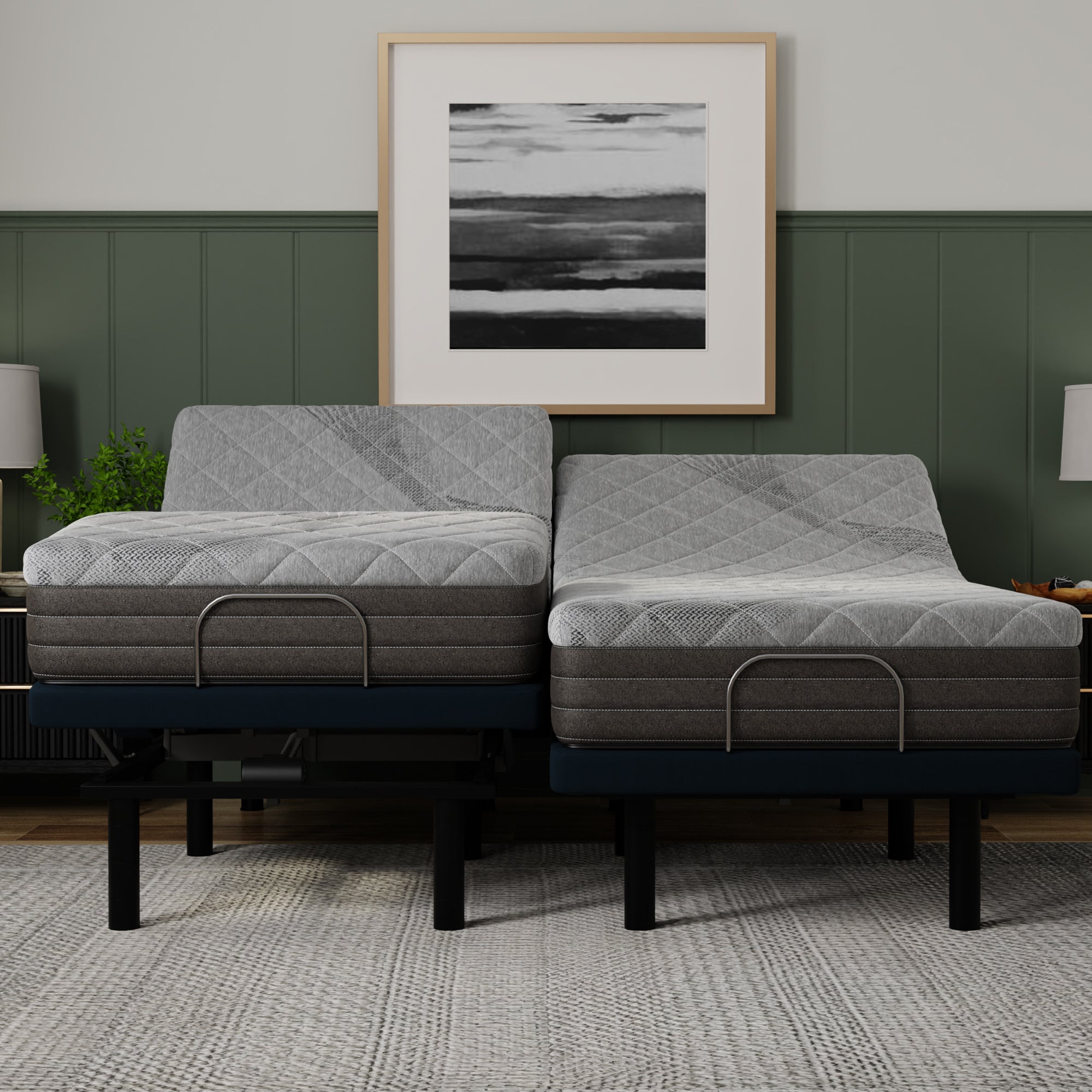 10” Bliss Gel Comfort Reactive Mattress and e3 Adjustable Bed Frame Sleep Bundle - Medium Firm