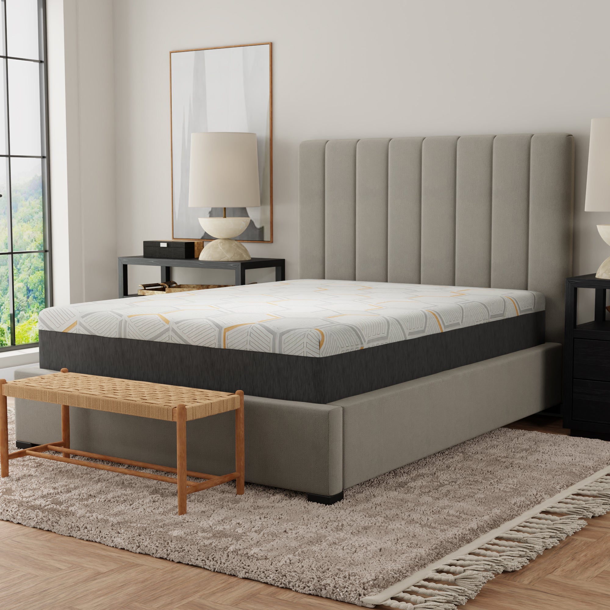 12" Copper Gel Infused Premium Memory Foam Mattress, Medium Firm - BlissfulNights.com