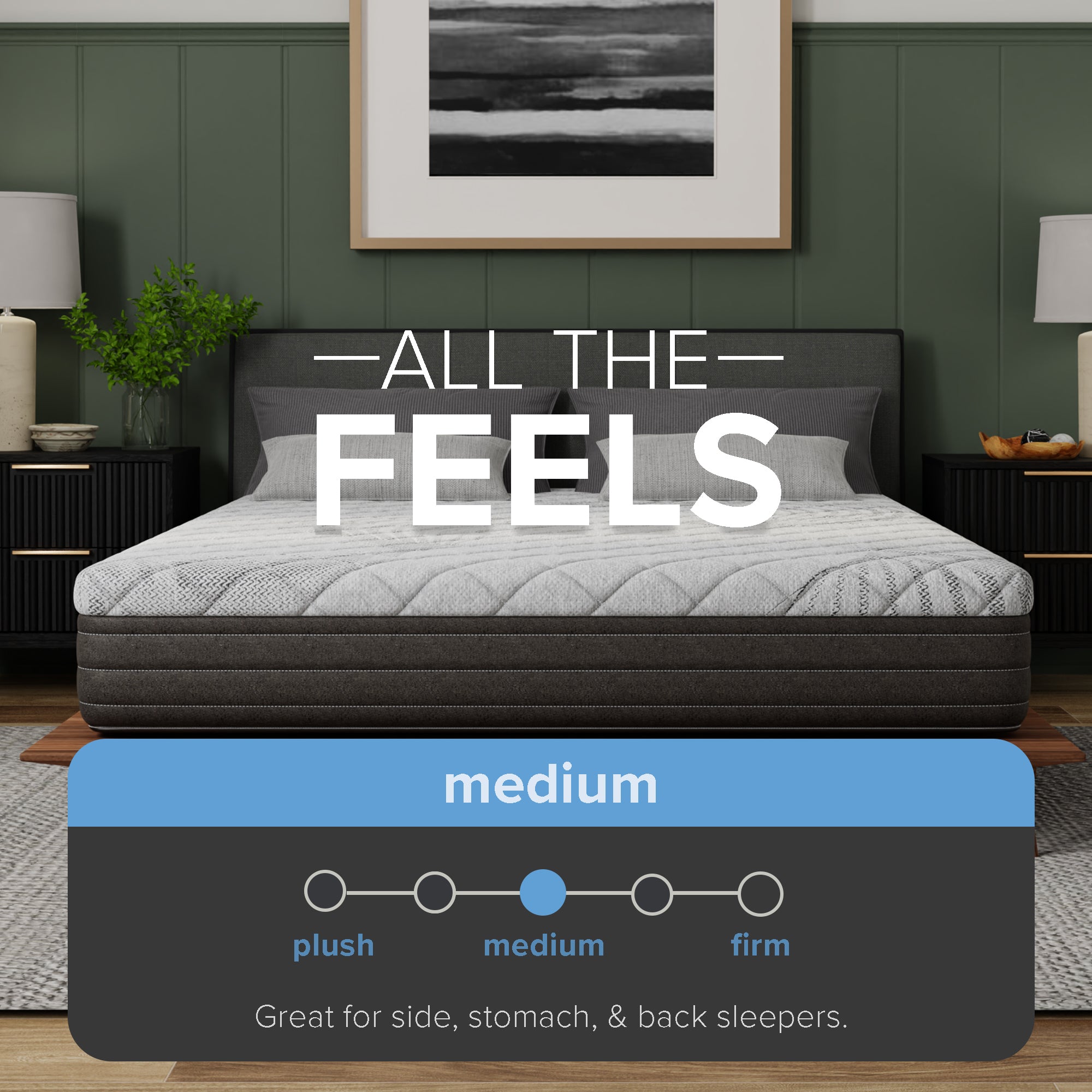 10” Bliss Gel Comfort Reactive Mattress - Medium Firm, Back - Side Sleepers - BlissfulNights.com