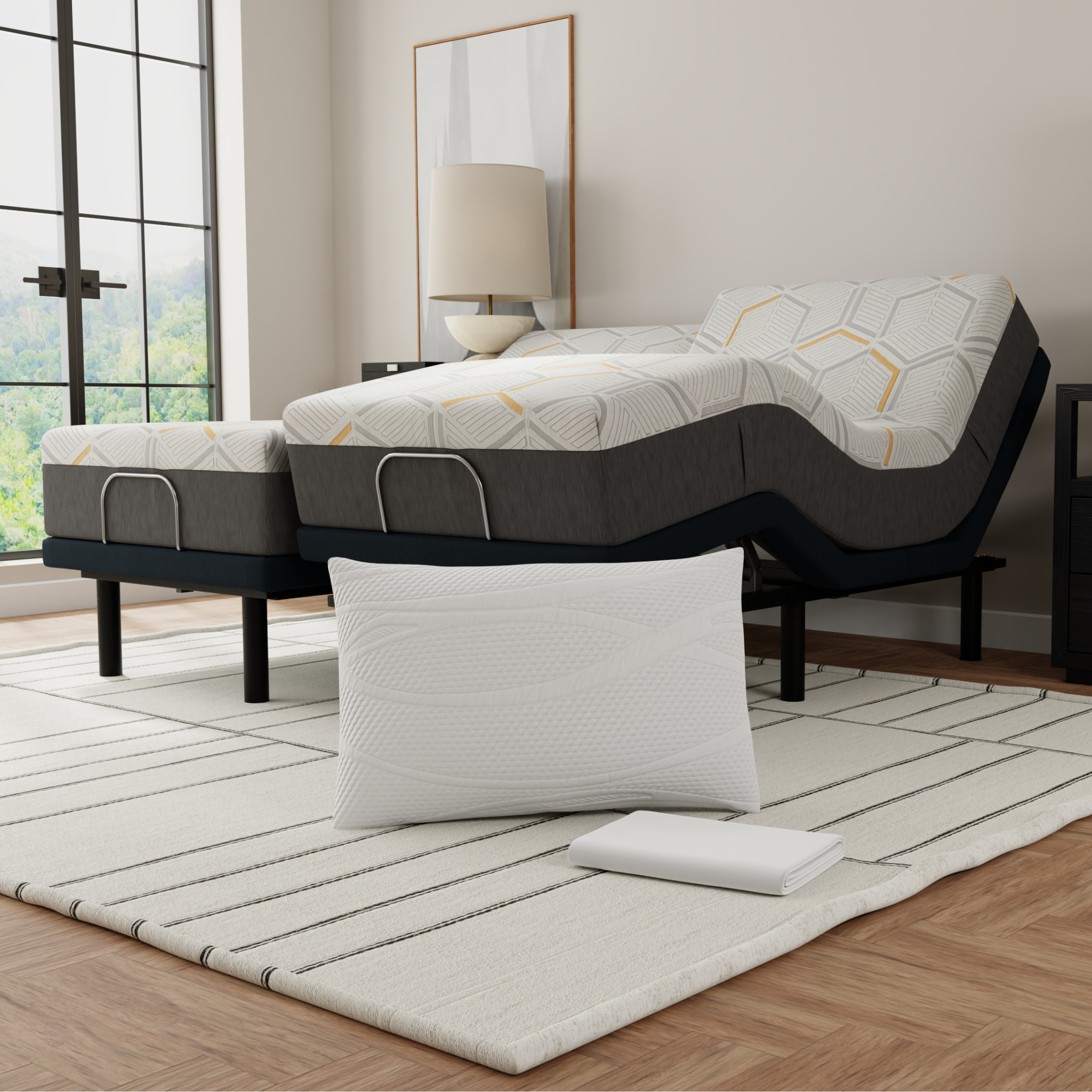 Complete Bliss Bundle – 12" Copper Gel Memory Foam Mattress + B-Well e3 Adjustable Bed + Essentials Bedding - BlissfulNights.com