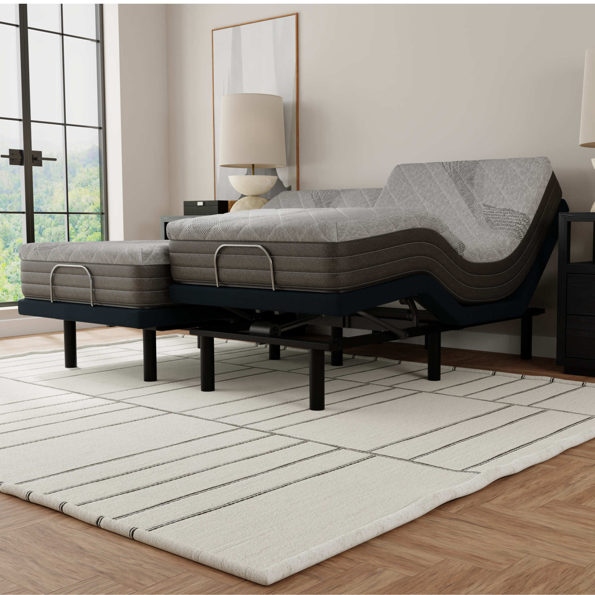 10” Bliss Gel Comfort Reactive Mattress and e3 Adjustable Bed Frame Sleep Bundle - Medium Firm
