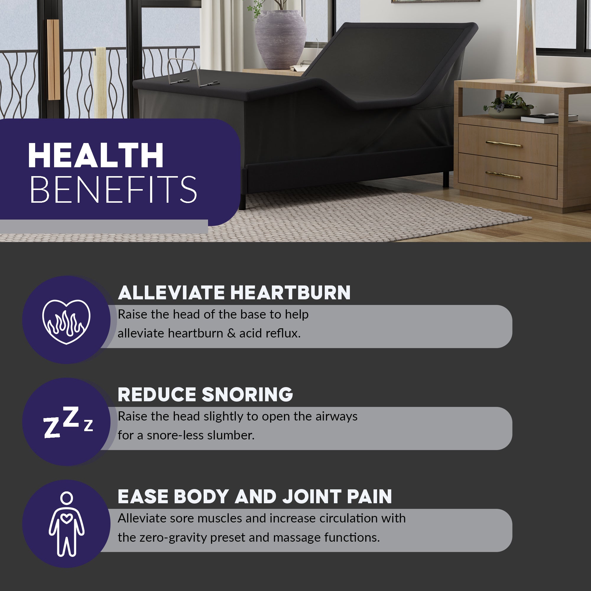 Blissful Nights e8 Hi-Low Lift & Tilt Adjustable Bed Frame - Massage, Lights, USB Ports & Free In Home Delivery - BlissfulNights.com