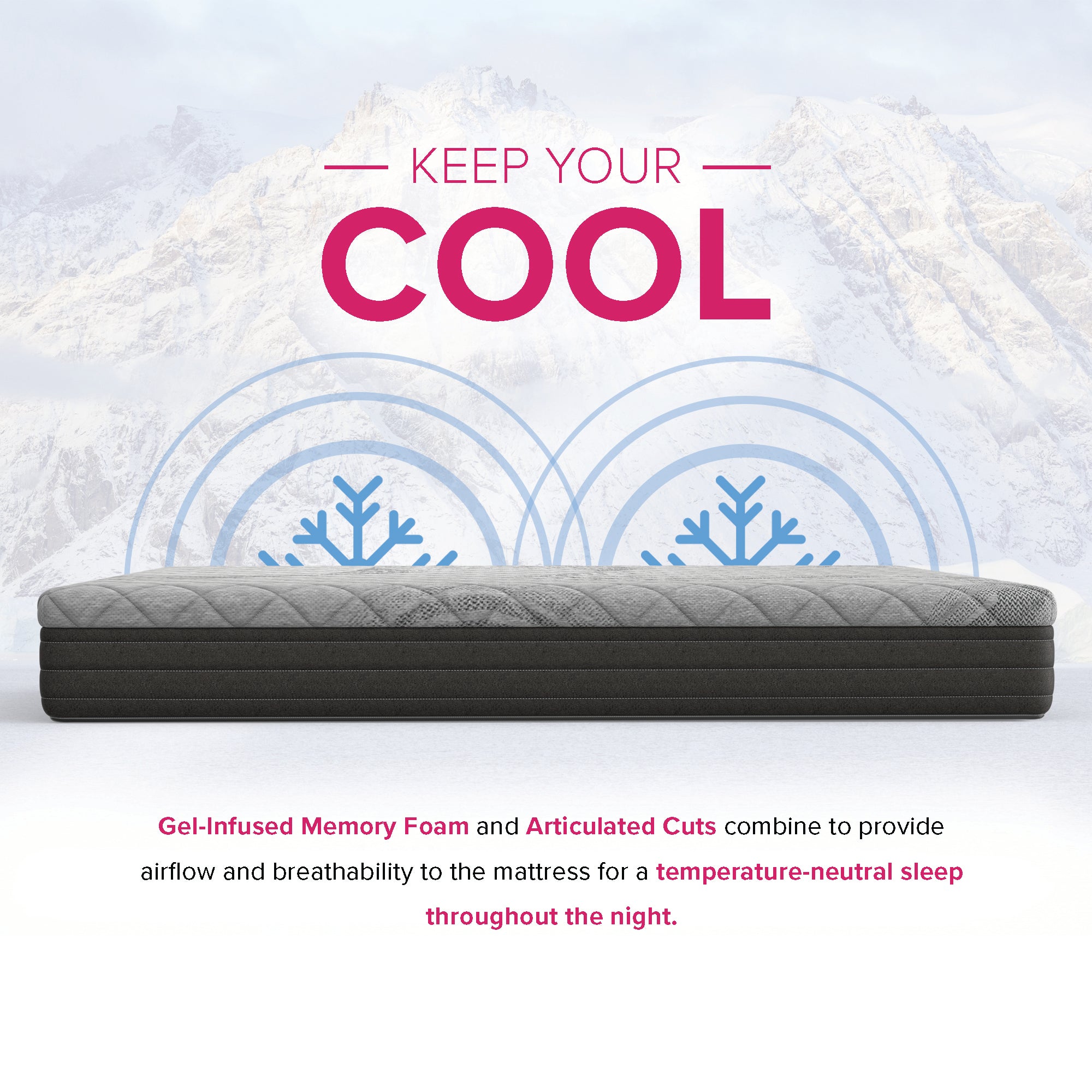 10” Bliss Gel Comfort Reactive Mattress and e3 Adjustable Bed Frame Sleep Bundle - Medium Firm