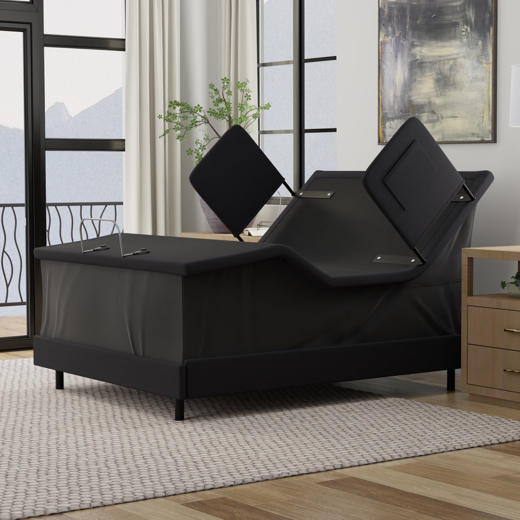 Blissful Nights e8 Hi-Low Lift & Tilt Adjustable Bed Frame - Massage, Lights, USB Ports & Free In Home Delivery - BlissfulNights.com