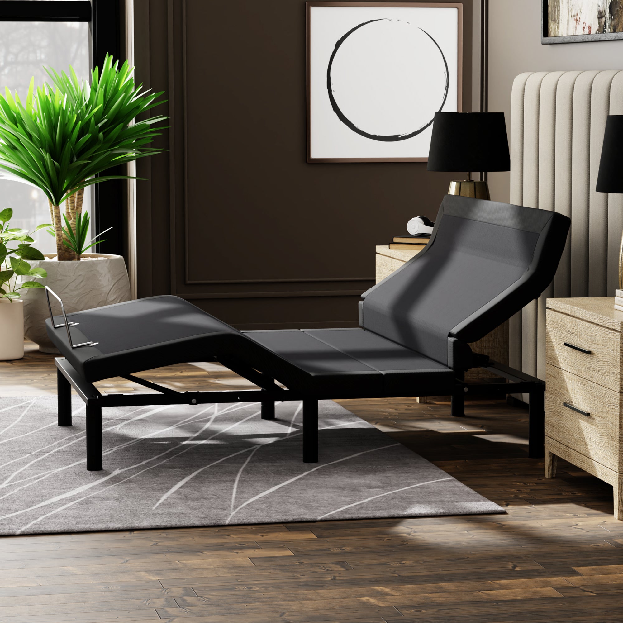 Blissful Nights e7 Lumbar Adjustable Base - Massage, Pillow Tilt, Nightlight with Sensor, Charging Ports & More - BlissfulNights.com