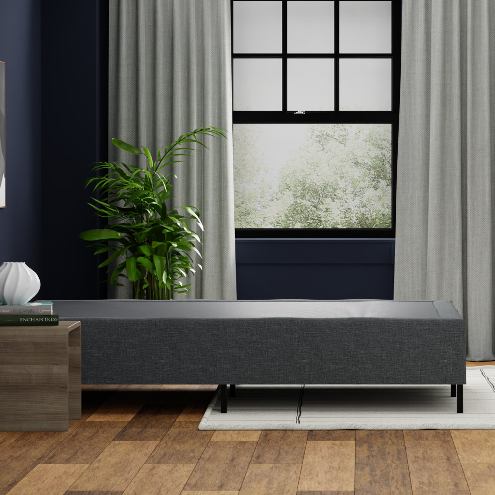 Metal Mattress Foundation with Removable Cover - BlissfulNights.com