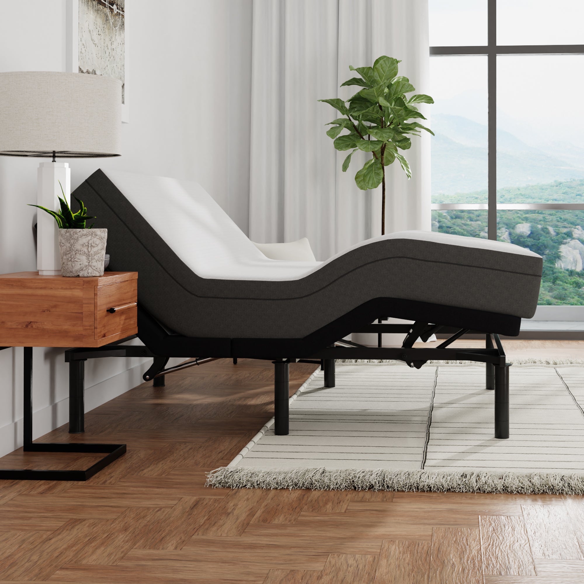 Blissful Nights Sleep System: 10” Cool Gel Memory Foam Mattress, Medium with e2 Adjustable Base - BlissfulNights.com