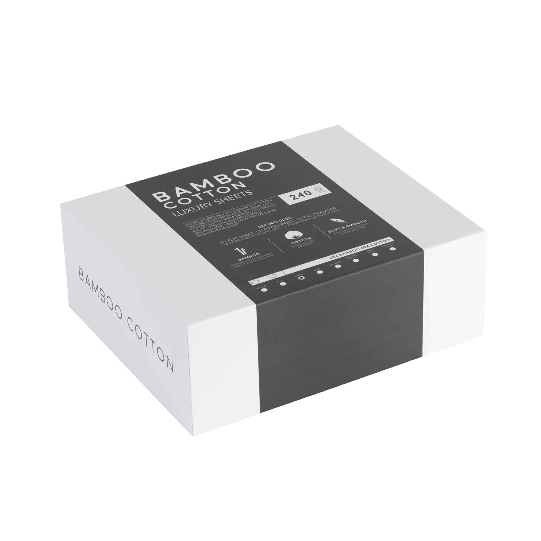 Bamboo Cotton Luxury Sheet Set - White - BlissfulNights.com