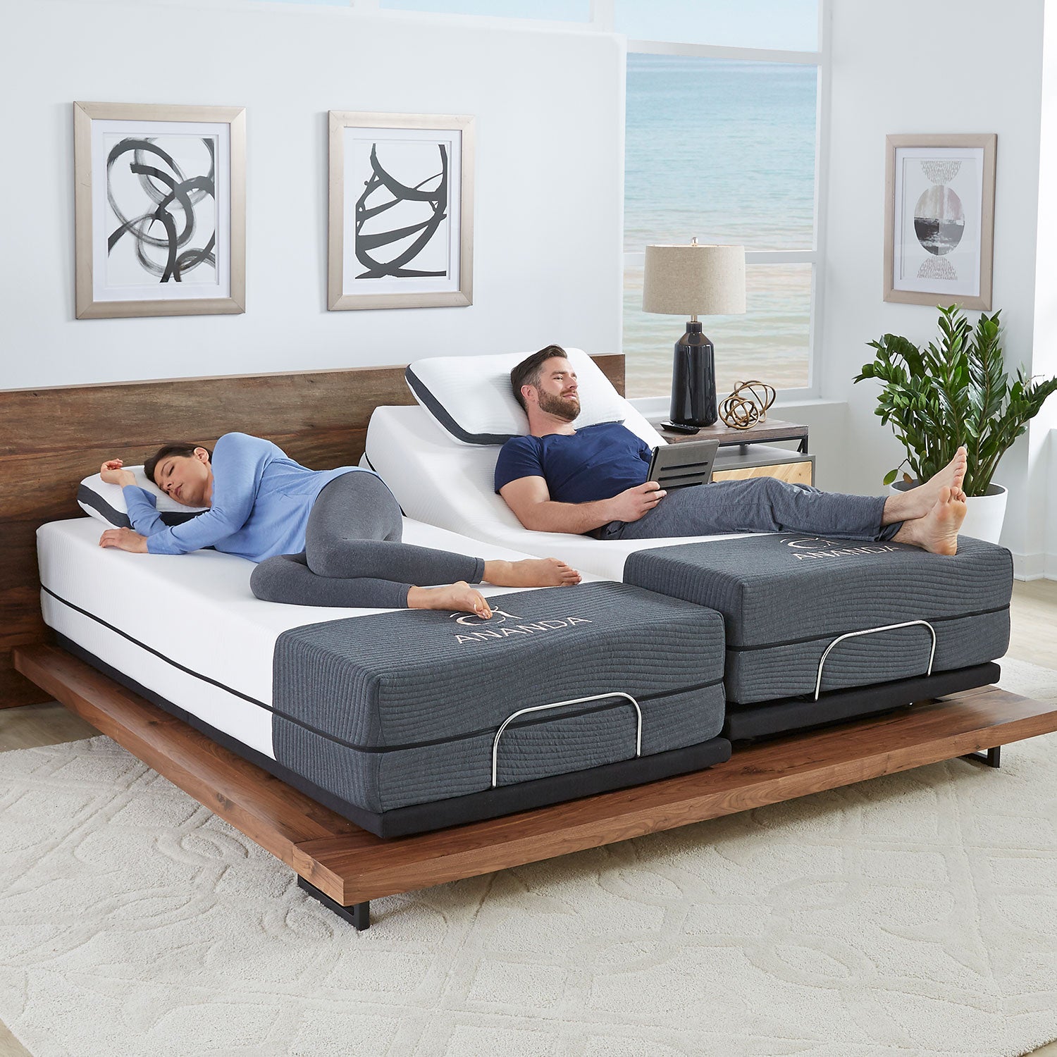 Adjustable king mattress and on sale base