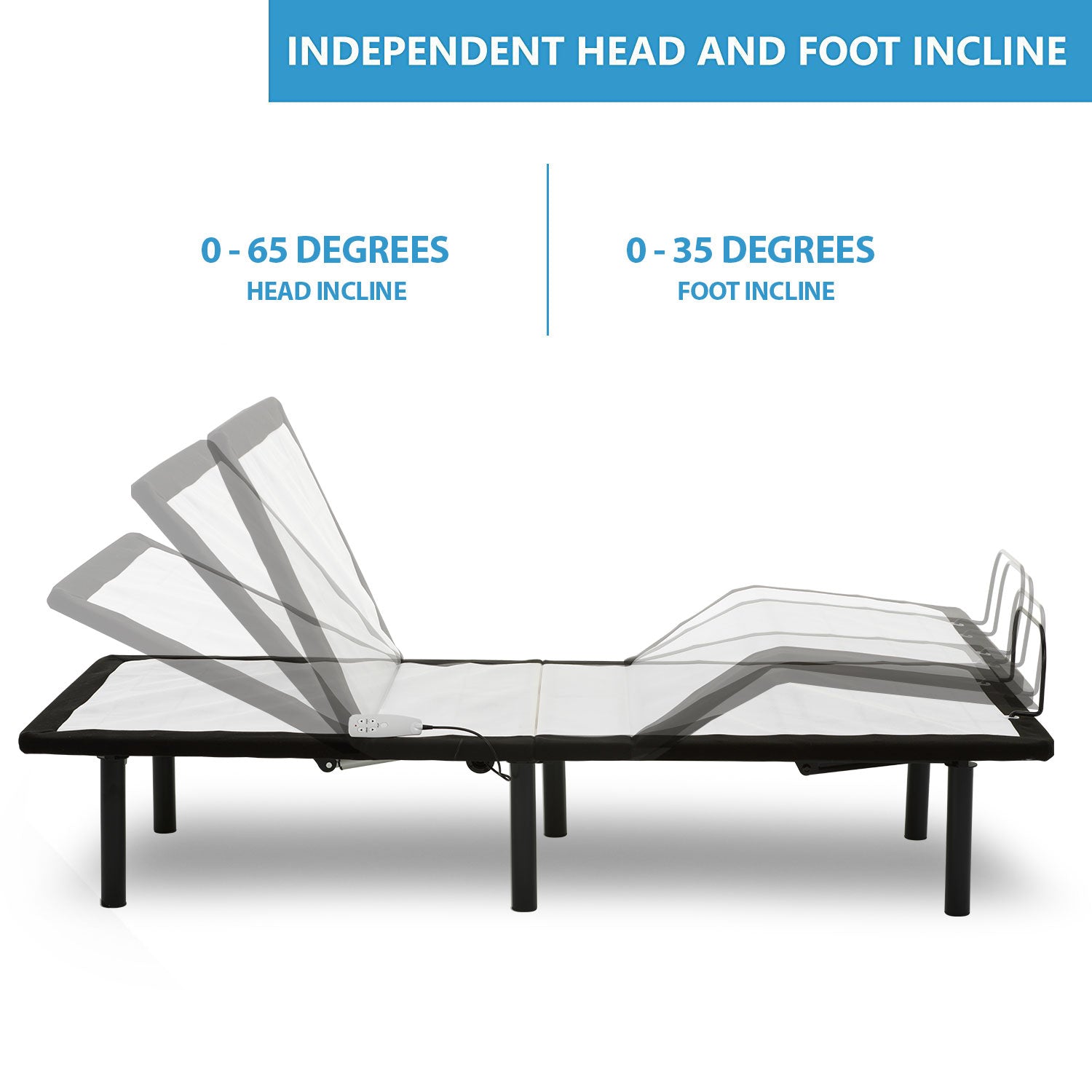 Adjustable Bed Frame and 10" Cool Gel Infused Medium Firm Memory Foam Mattress - BlissfulNights.com