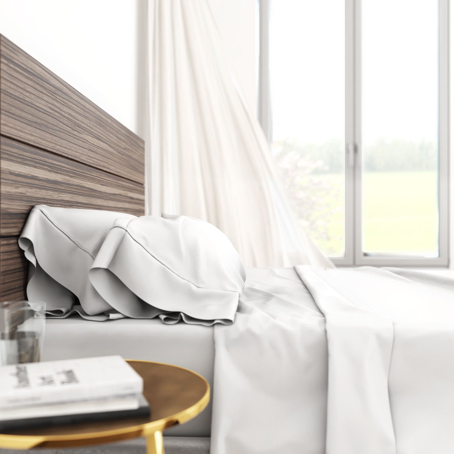 Bamboo Cotton Luxury Sheet Set - White - BlissfulNights.com