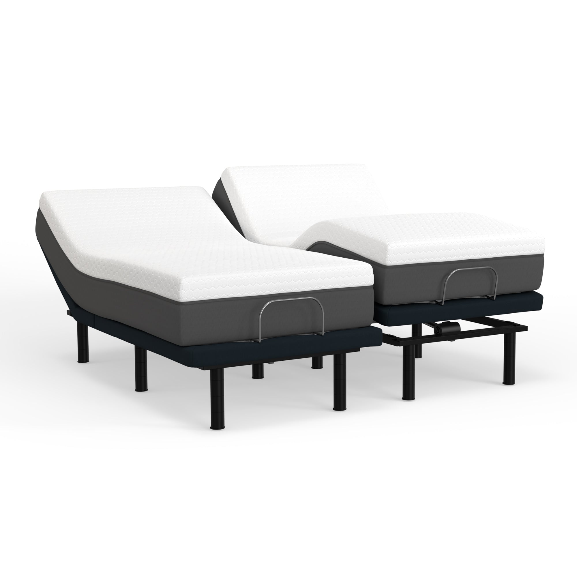 Blissful Nights Sleep System: 12" Zoned Reactive Cooling Memory Foam Mattress, Medium with Luxury Pillow-Tilt Adjustable Base - BlissfulNights.com