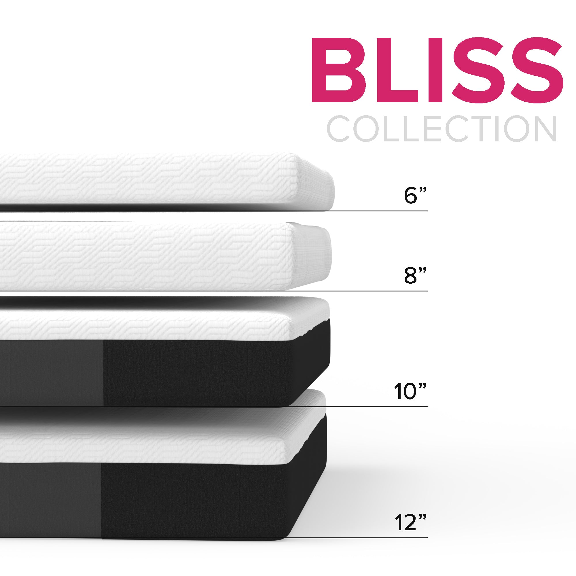 8” Bliss Gel Memory Foam Mattress - Medium Firm - BlissfulNights.com