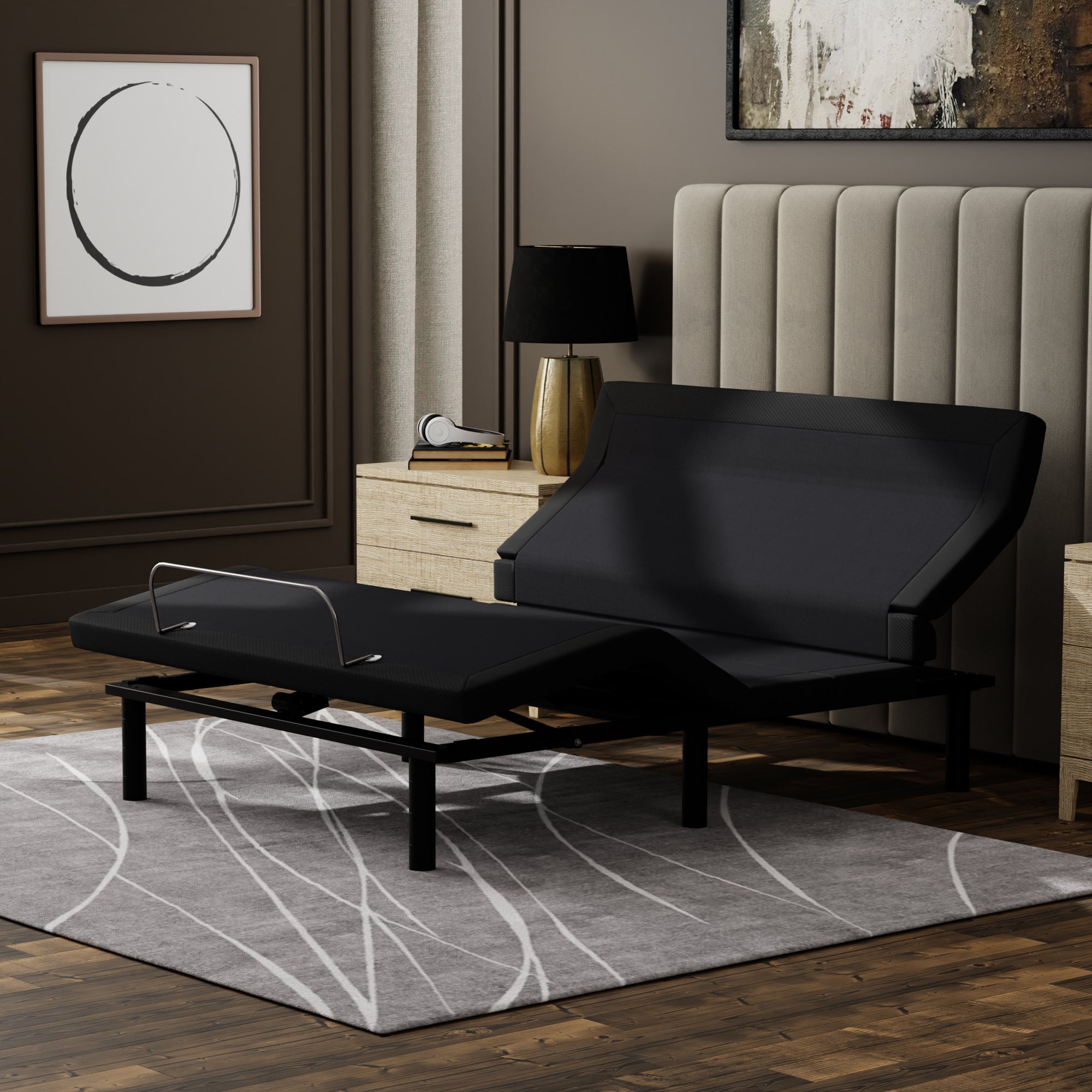 Blissful Nights e7 Lumbar Adjustable Base - Massage, Pillow Tilt, Nightlight with Sensor, Charging Ports & More - BlissfulNights.com
