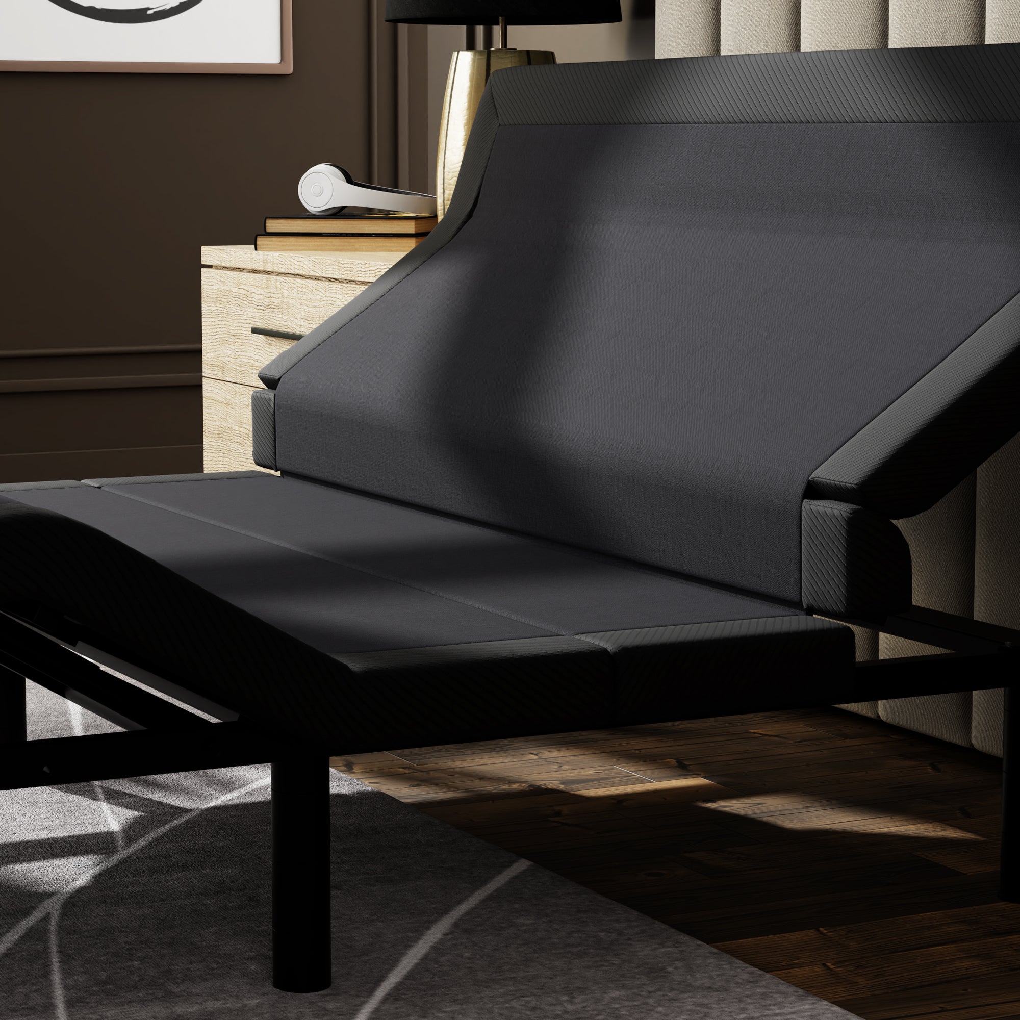 Blissful Nights e7 Lumbar Adjustable Base - Massage, Pillow Tilt, Nightlight with Sensor, Charging Ports & More - BlissfulNights.com