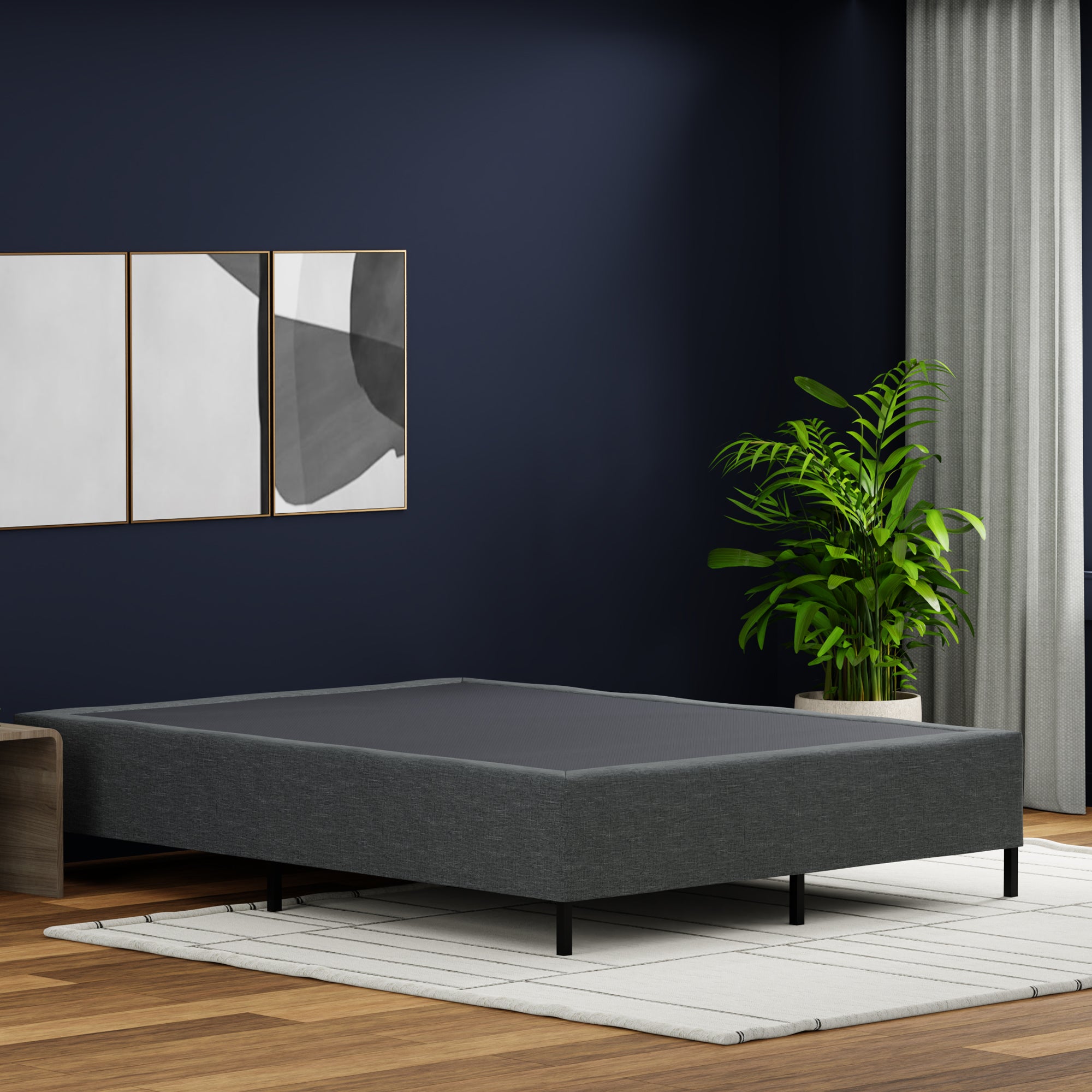 Metal Mattress Foundation with Removable Cover - BlissfulNights.com