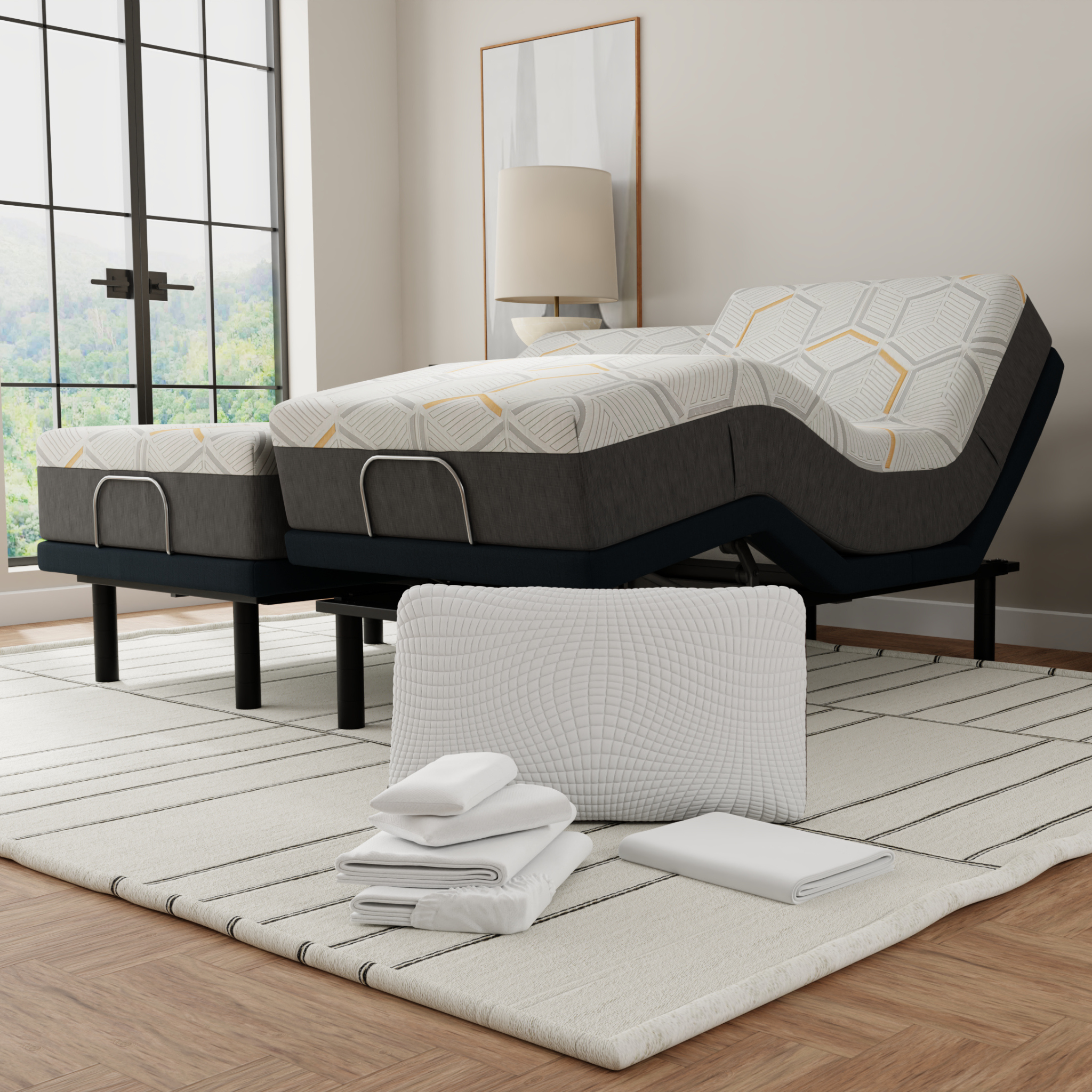 Ultimate Bliss Bundle – 12" Copper Gel Memory Foam Mattress + B-Well e4 Adjustable Bed + Premium Bedding Set - BlissfulNights.com