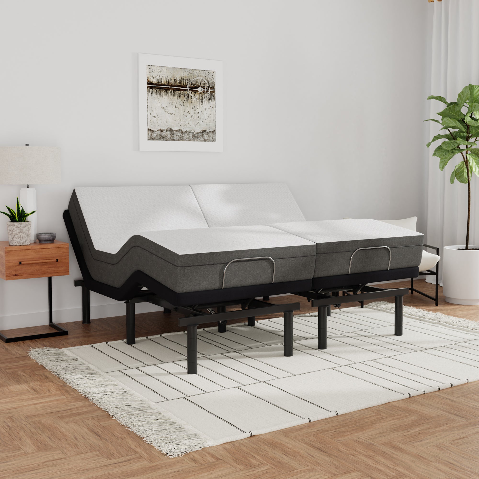 Blissful Nights Sleep System: 10” Cool Gel Memory Foam Mattress, Medium with e2 Adjustable Base - BlissfulNights.com