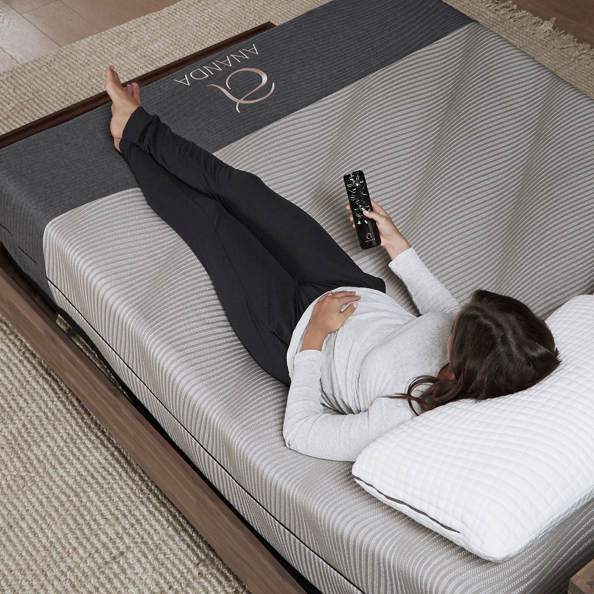 13" Ananda Cool Gel and Pearl Infused Hybrid Mattress with Ananda Head Tilt Adjustable Bed Base Combo Set - BlissfulNights.com
