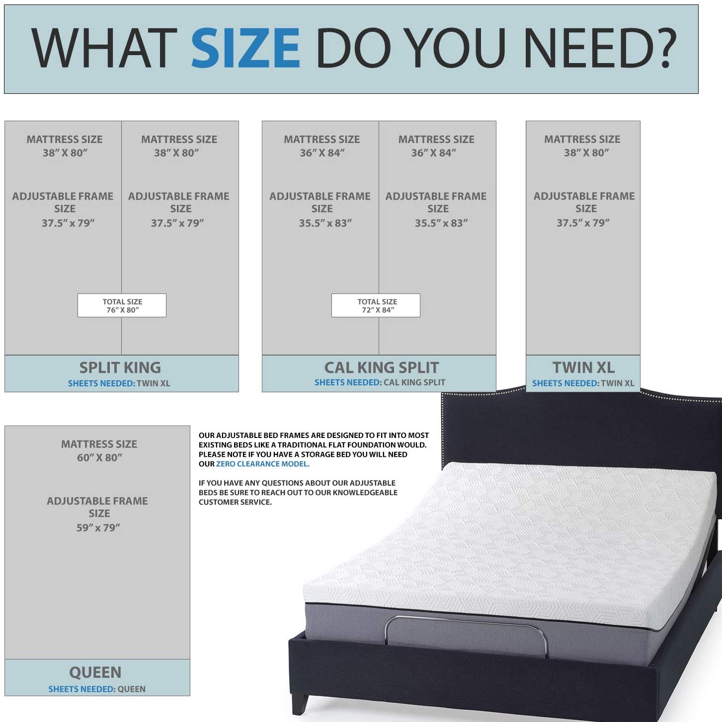 Adjustable Bed Base with Wireless Remote - BlissfulNights.com