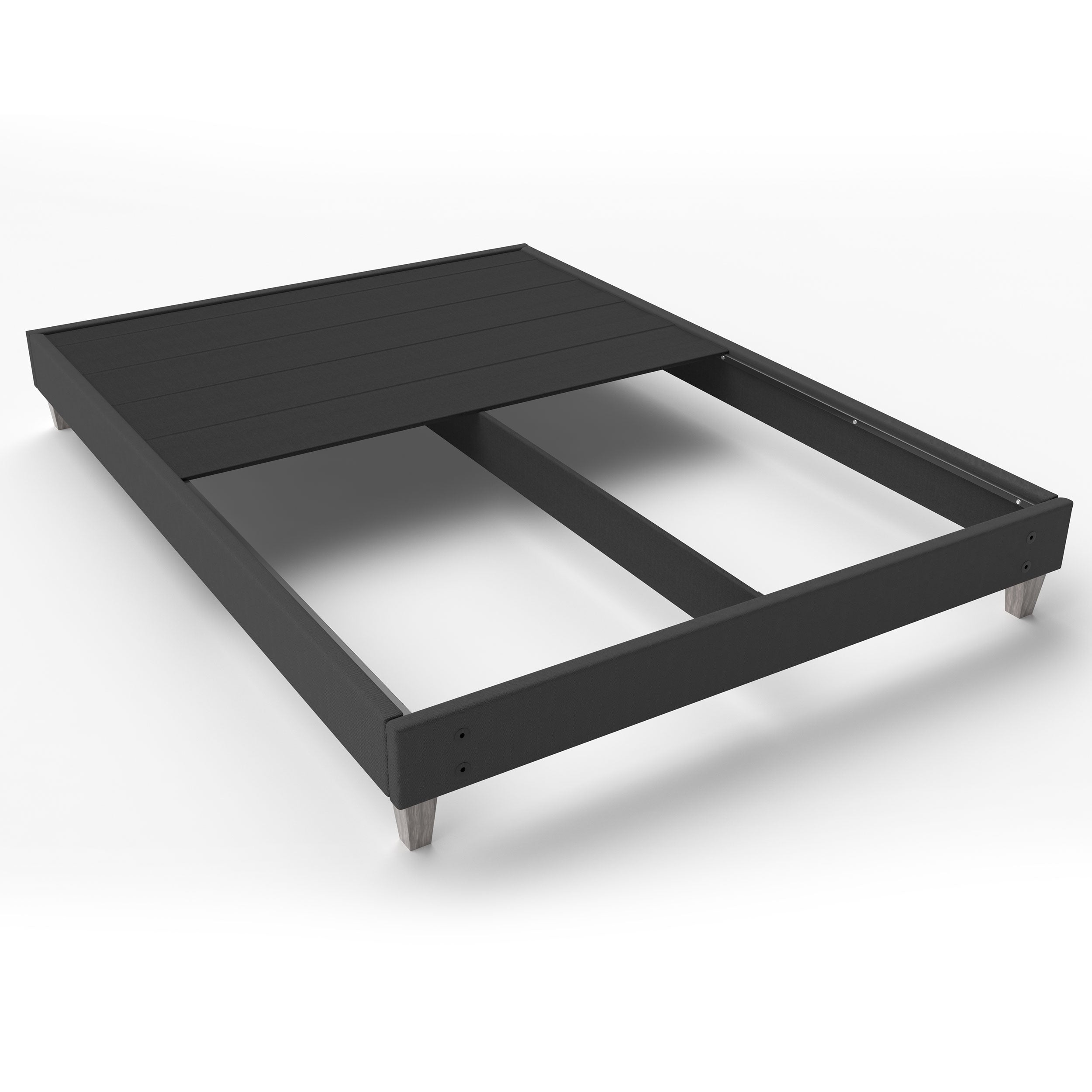 Mattress Foundation with 6" Grey Wood Style Legs - BlissfulNights.com